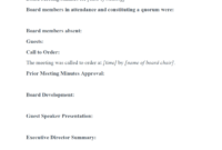 Nonprofit Board Meeting Minutes Template