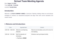 School Team Meeting Agenda Template